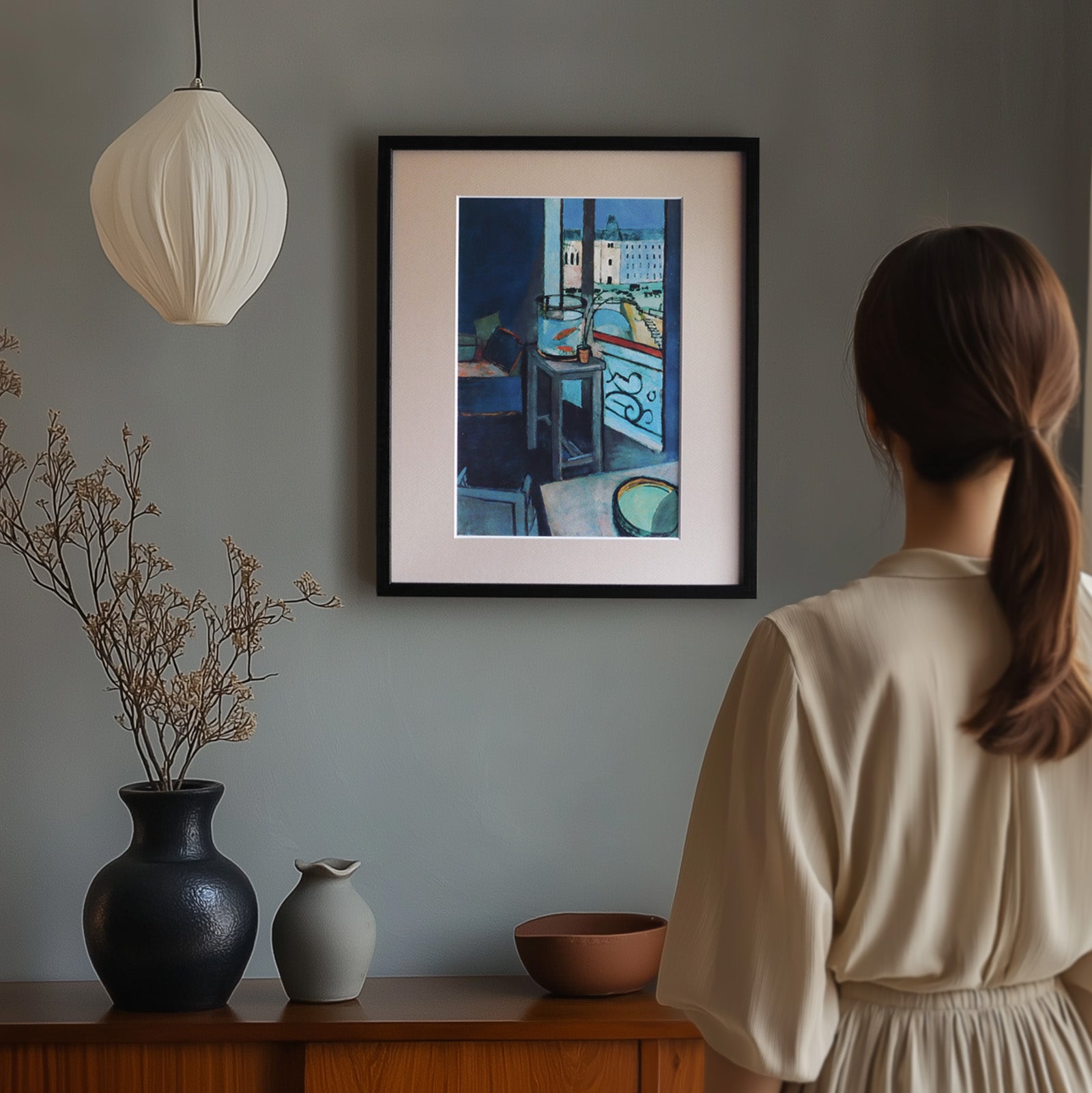 アンリ・マティス 「金魚鉢のある室内」アートポスター｜モダン