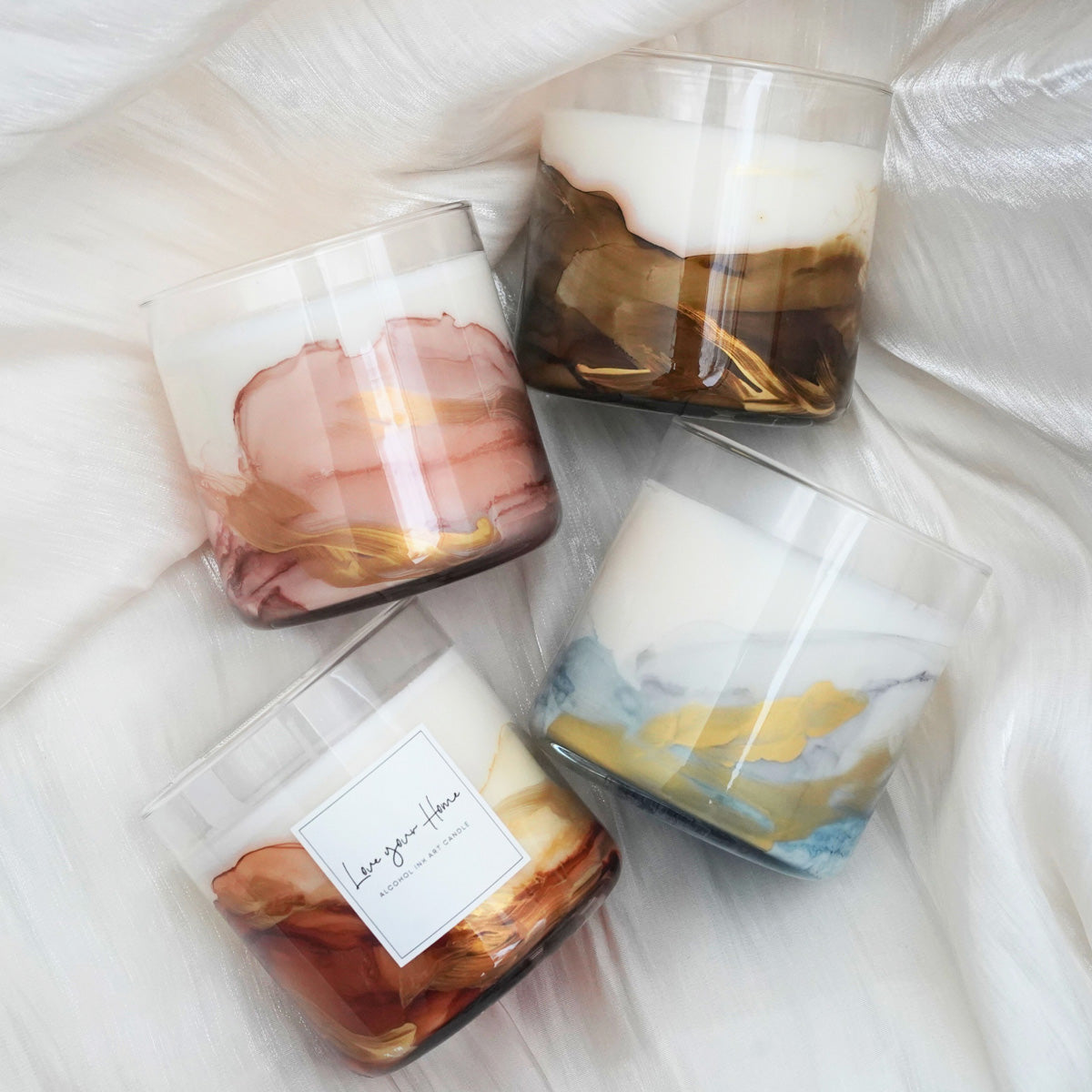 アロマ香るアルコールインクアートキャンドル – Craftie Home