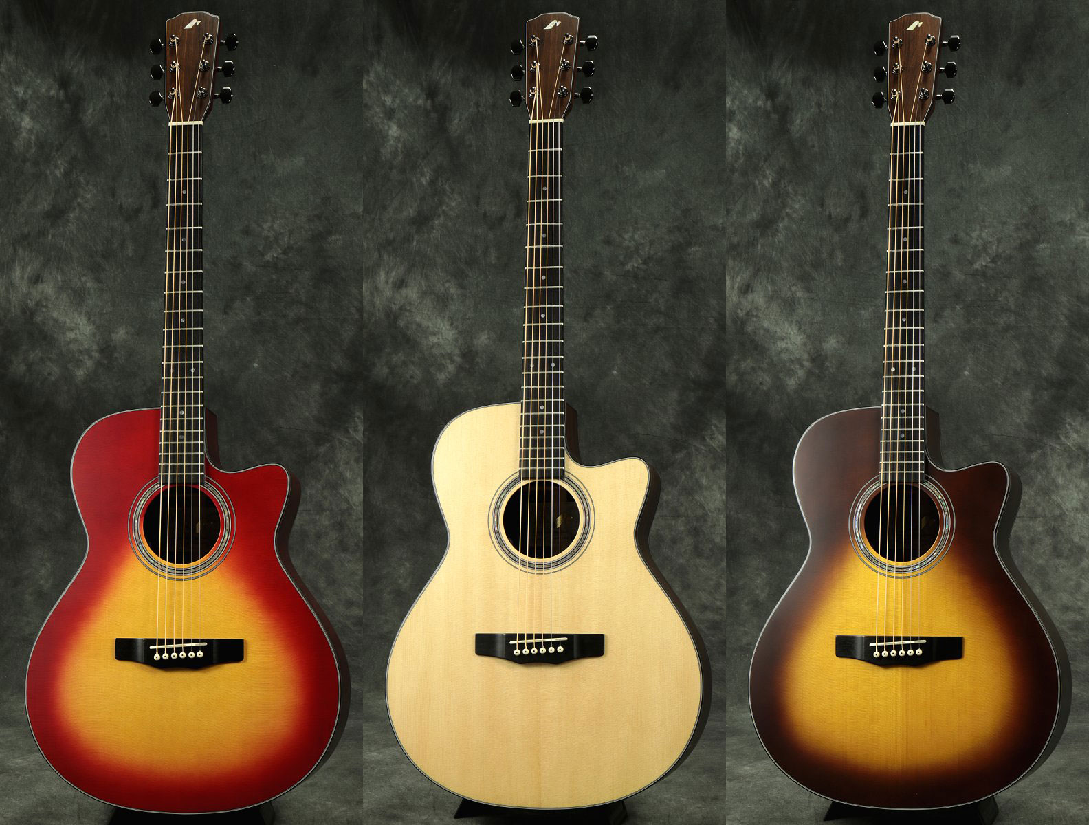 日本製Morris R-14 ピックアップ搭載アコースティックギターが3色