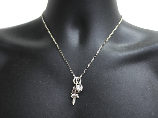 中古品】◇ クロムハーツ ◇ ハートチャーム ＆ ロールチェーン 18