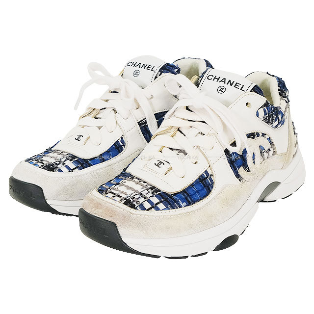 渋谷並木橋店】CHANEL シャネル スニーカー ココマーク 24P 白/ブルー
