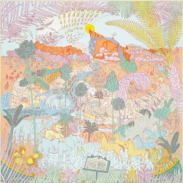 2023年 春夏 新作 HERMES エルメス スカーフ カレ90 動物の謝肉祭