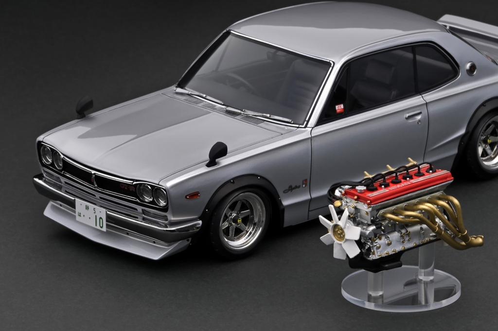 予告：1/18 エンジン付 WEB限定「ハコスカ(KPGC10）10周年記念モデル