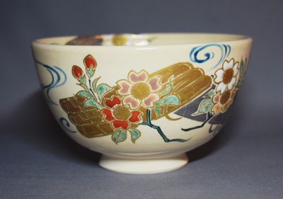 二代久世久宝 色絵 花筏茶碗 淡々斎 | 茶道具 小西康のぶろぐ