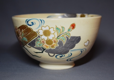二代久世久宝 色絵 花筏茶碗 淡々斎 | 茶道具 小西康のぶろぐ