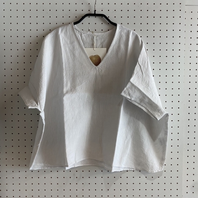 YAMMAのお洋服 会津木綿Vネックシャツ | MONDAY STORE