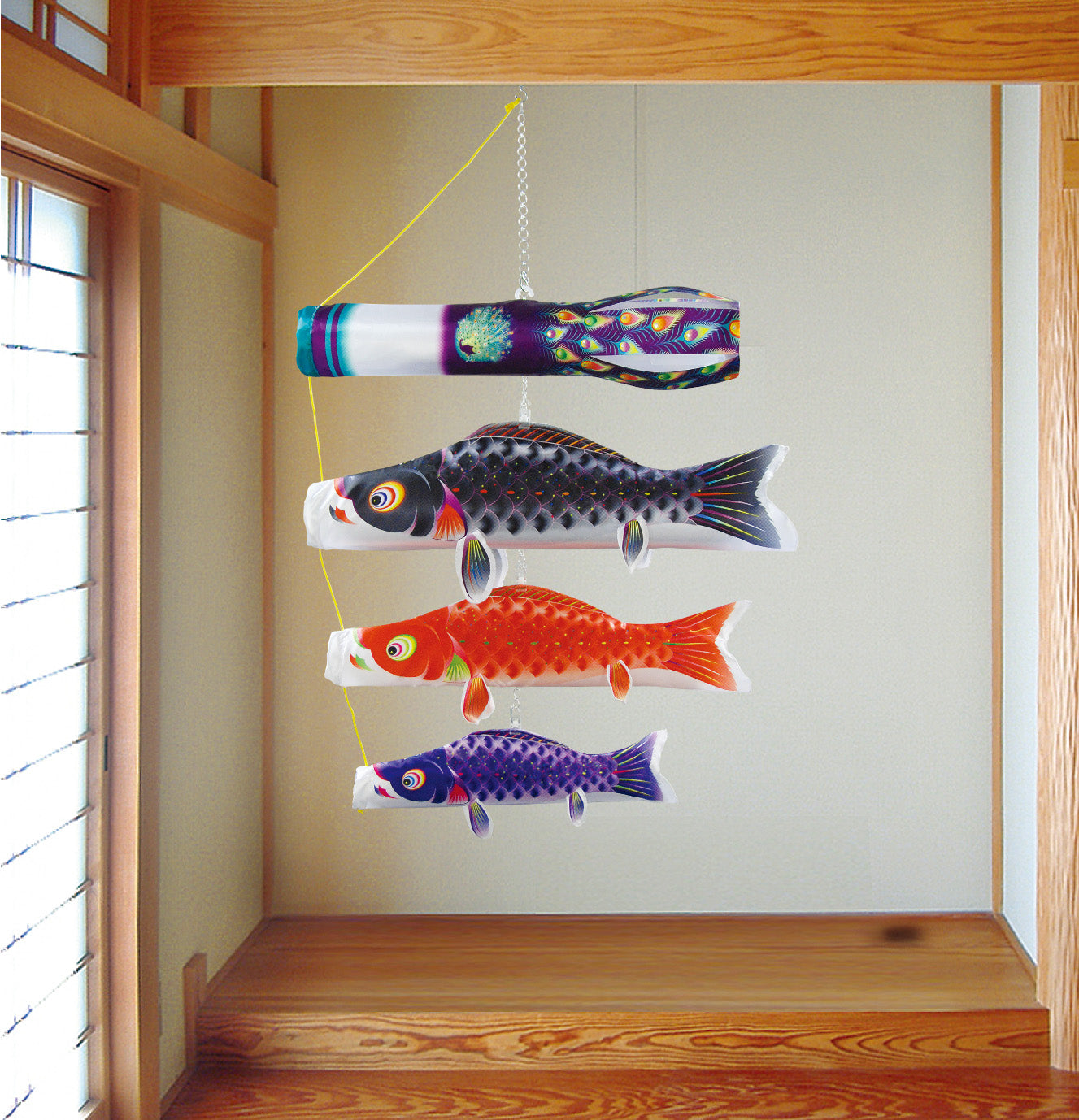 鯉のぼり | 室内 吊るし飾り | 星歌友禅セット | 徳永こいのぼり