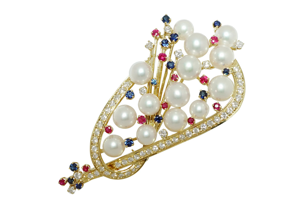 MIKIMOTO 【ミキモト】K18アコヤパール ダイヤモンド ルビー