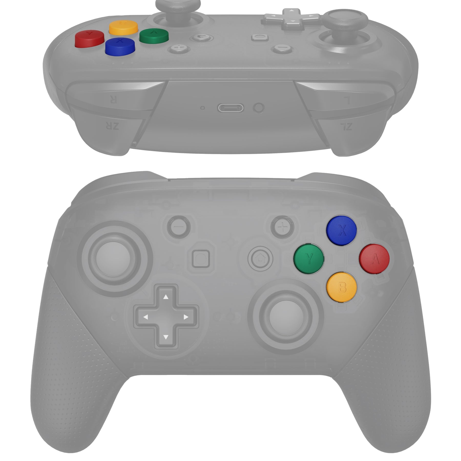 eXtremeRate Nintendo Switch Proコントローラー用DIY交換カラフルABXY