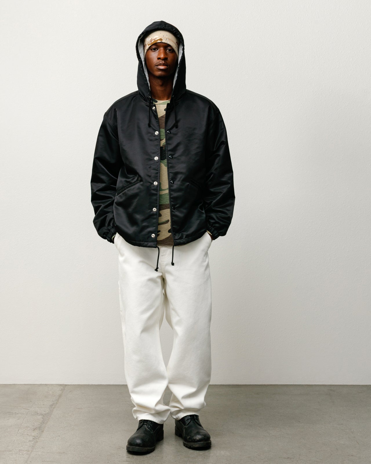 Hooded Coaches Jacket – Black | Outerwear | Stüssy Japan