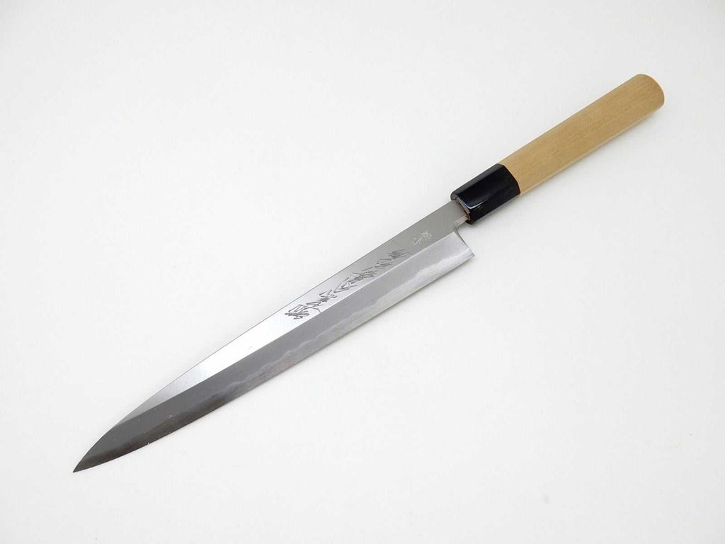 義弘 青霞シリーズ【左利き用】安来鋼青2号 本霞研・柳刃《水牛八角柄