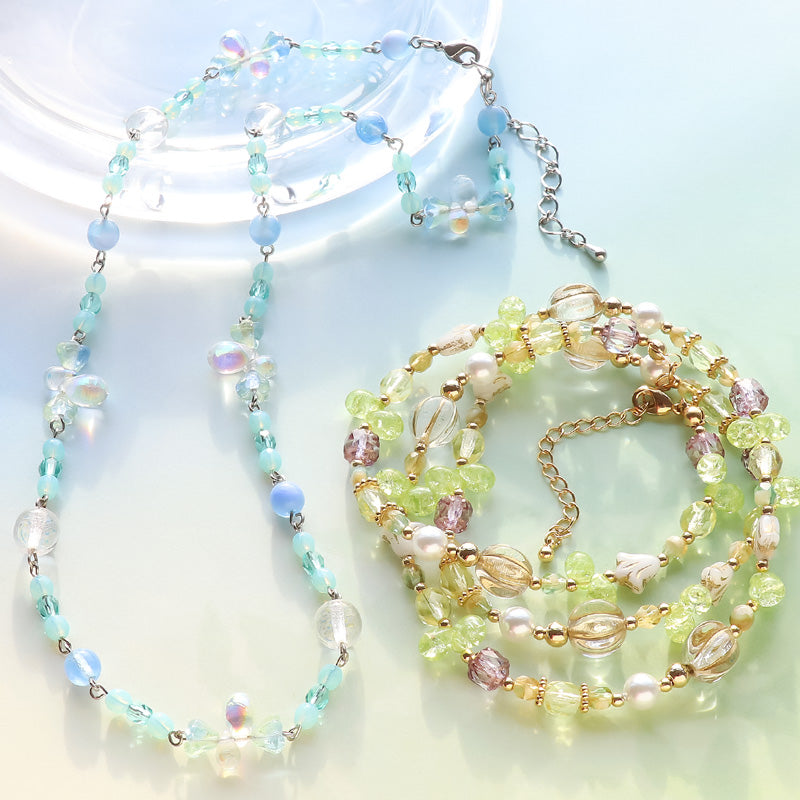 レシピNo.KR1226 チェコビーズの2wayアクセサリー2種 – 貴和製作所