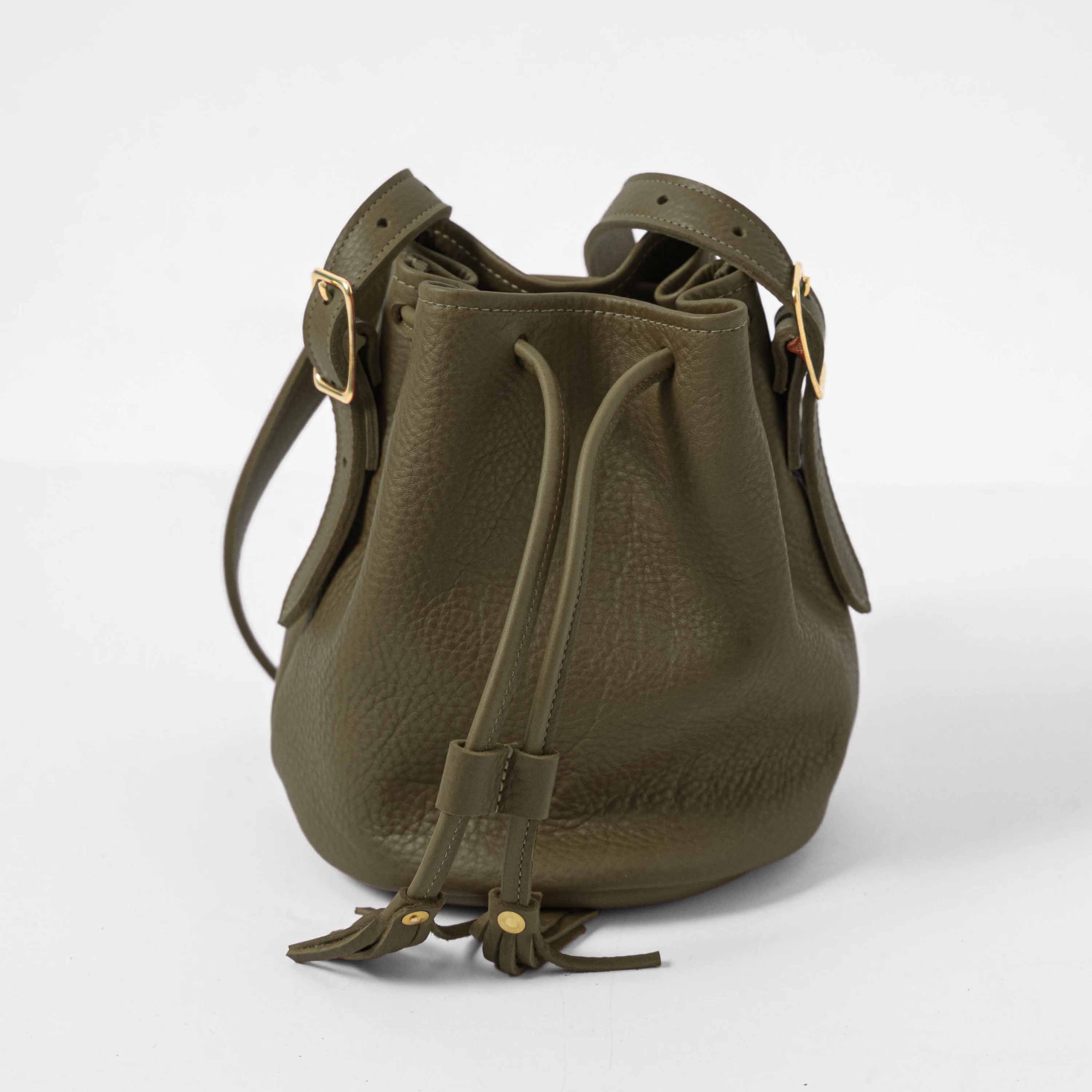 Leather Bucket Bag | Handmade leather crossbody bag by KMM & Co.