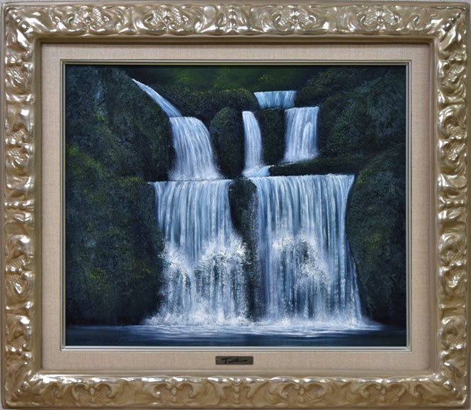 森田哲隆「関之尾滝（宮崎県都城）」油絵・F8号 絵画買取・販売の小竹美術