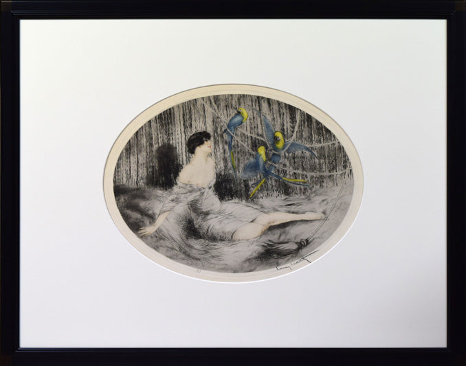 ルイ イカール(Louis Icart)「オウム」銅版画（エッチング） 絵画買取
