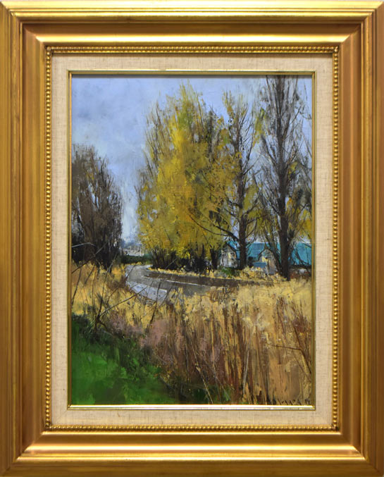 五十畑勝吉「北大（北海道大学）附近」油絵・P8号 絵画買取・販売の