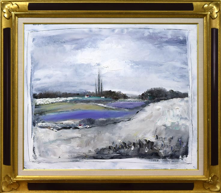 片山弘明「北の風景（富良野ラベンダー）」油絵・F20号 絵画買取・販売