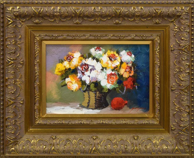 横山邦夫「薔薇」油絵・SM 絵画買取・販売の小竹美術