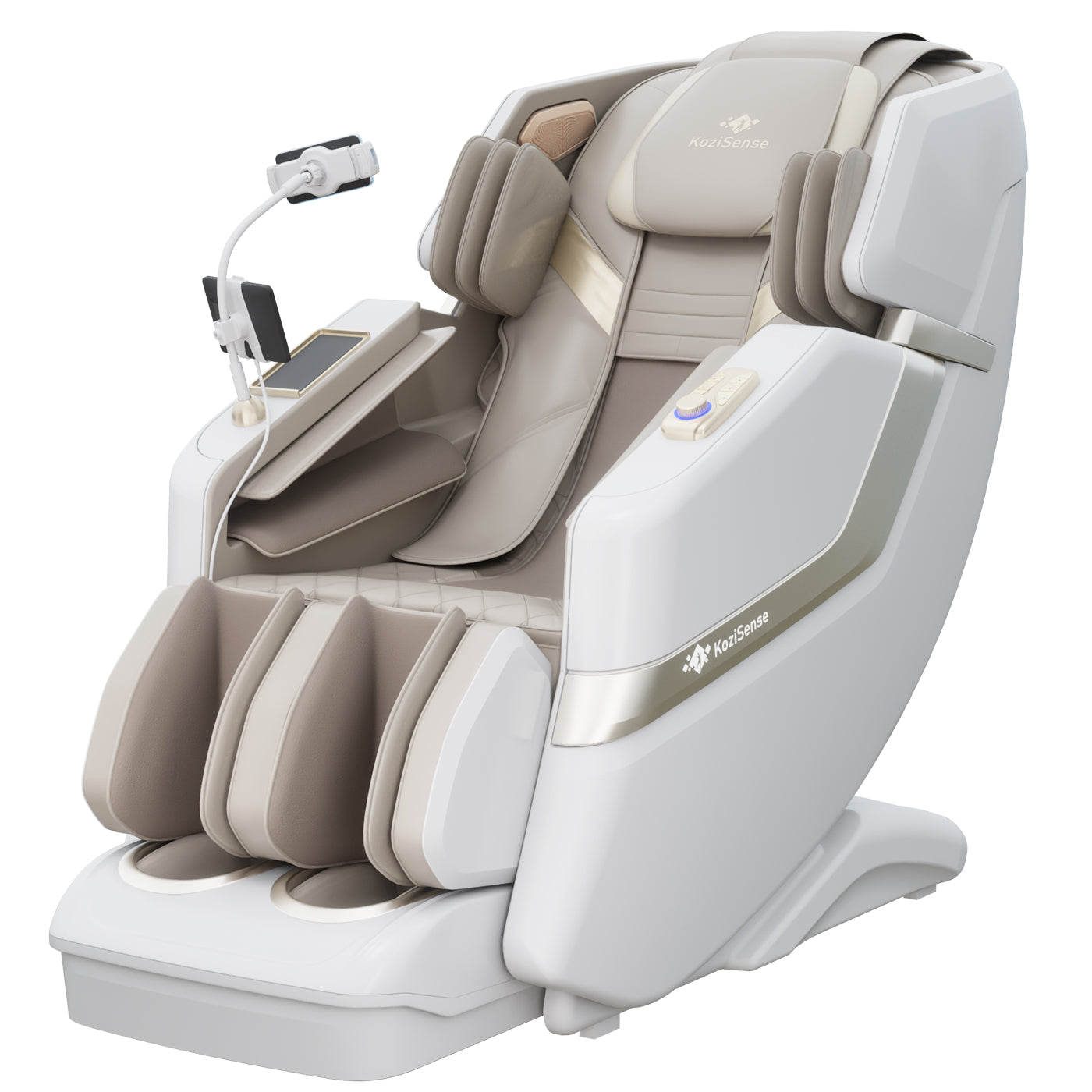 KoziSense KZ-313 New Heated Jade Stone Massage Chair (White)