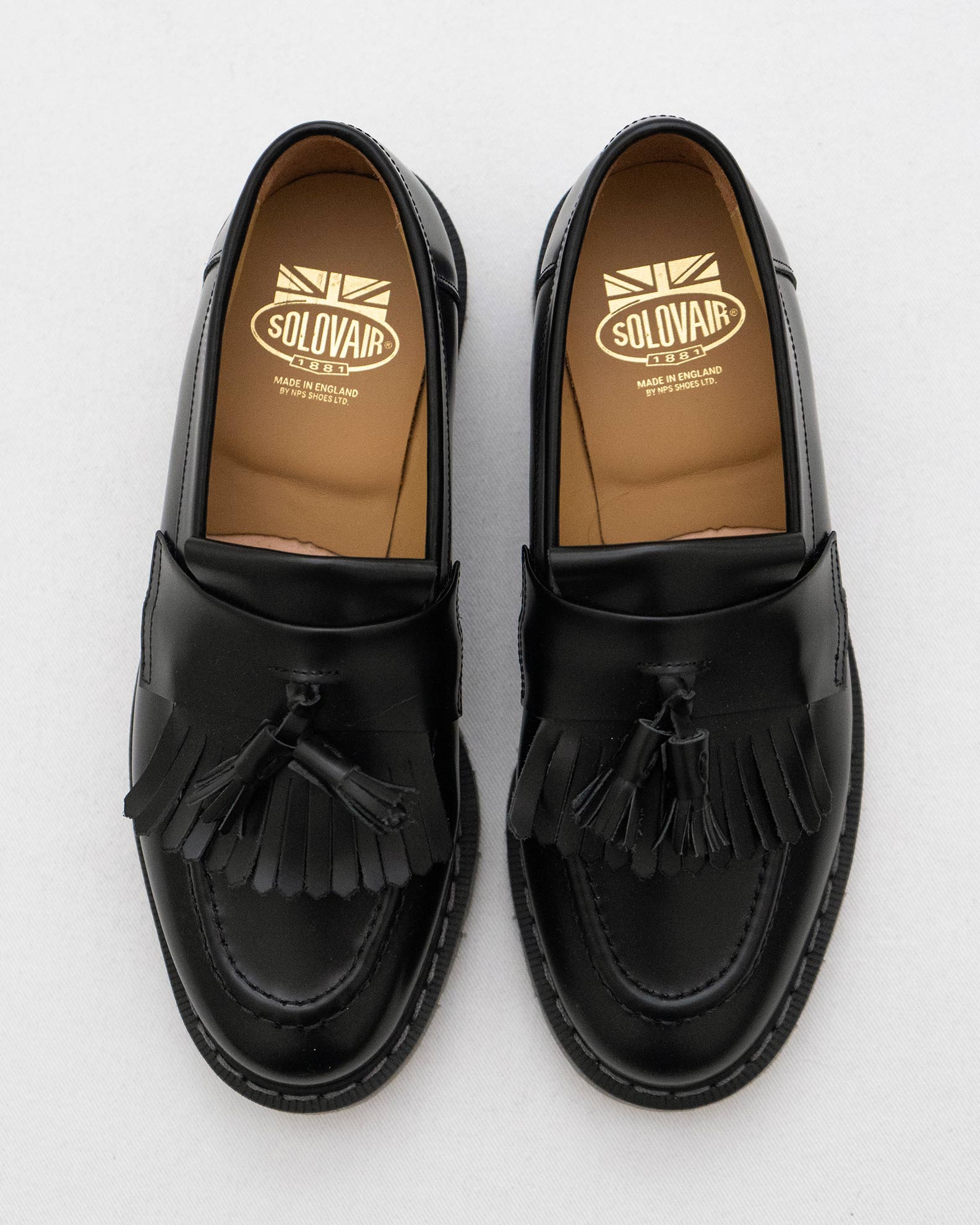 Solovair Black Leather Tassle Loafer | Pyne & Smith