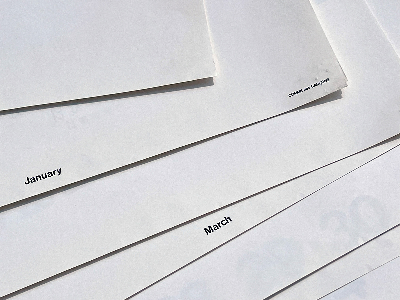COMME des GARÇONS 1991 Calendar | PAGE SPREAD