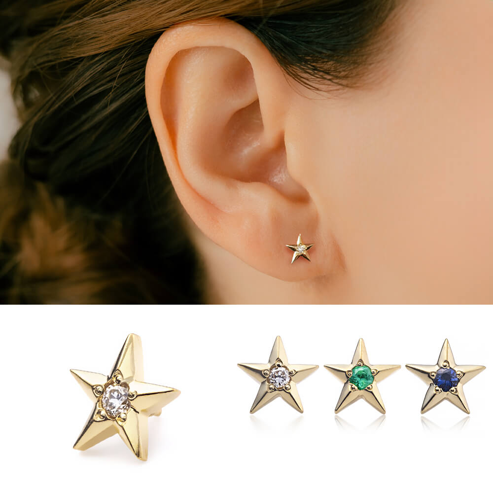 K18 スターモチーフ ボディピアス・軟骨ピアス – PICOLLET