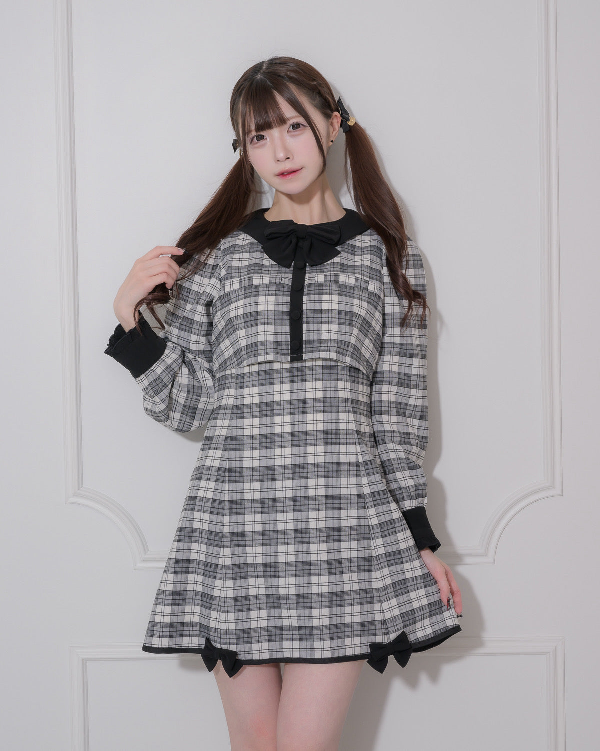 バイカラーリボンレイヤードフレアワンピ – pium