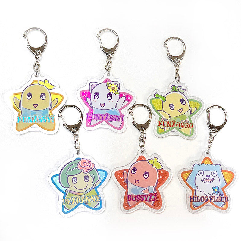 Pochimart】FL ふなっしーキラキラ星型アクリルキーホルダー（全6種