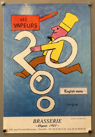 Les Vapeurs 2000 Savignac English Menu – Poster Museum