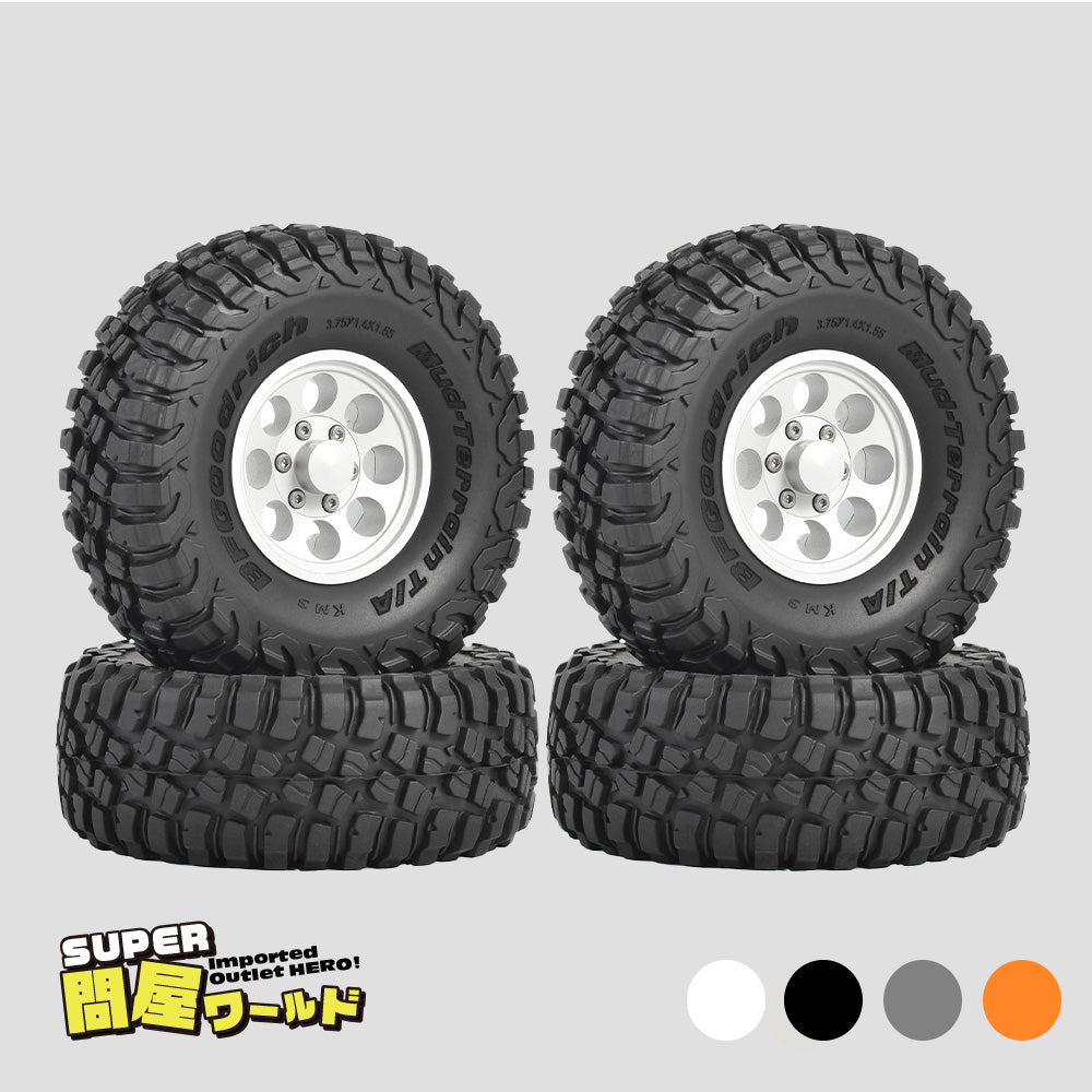問屋ワールド】クローラーRC用1.55インチアルミ製ビードロックホイール