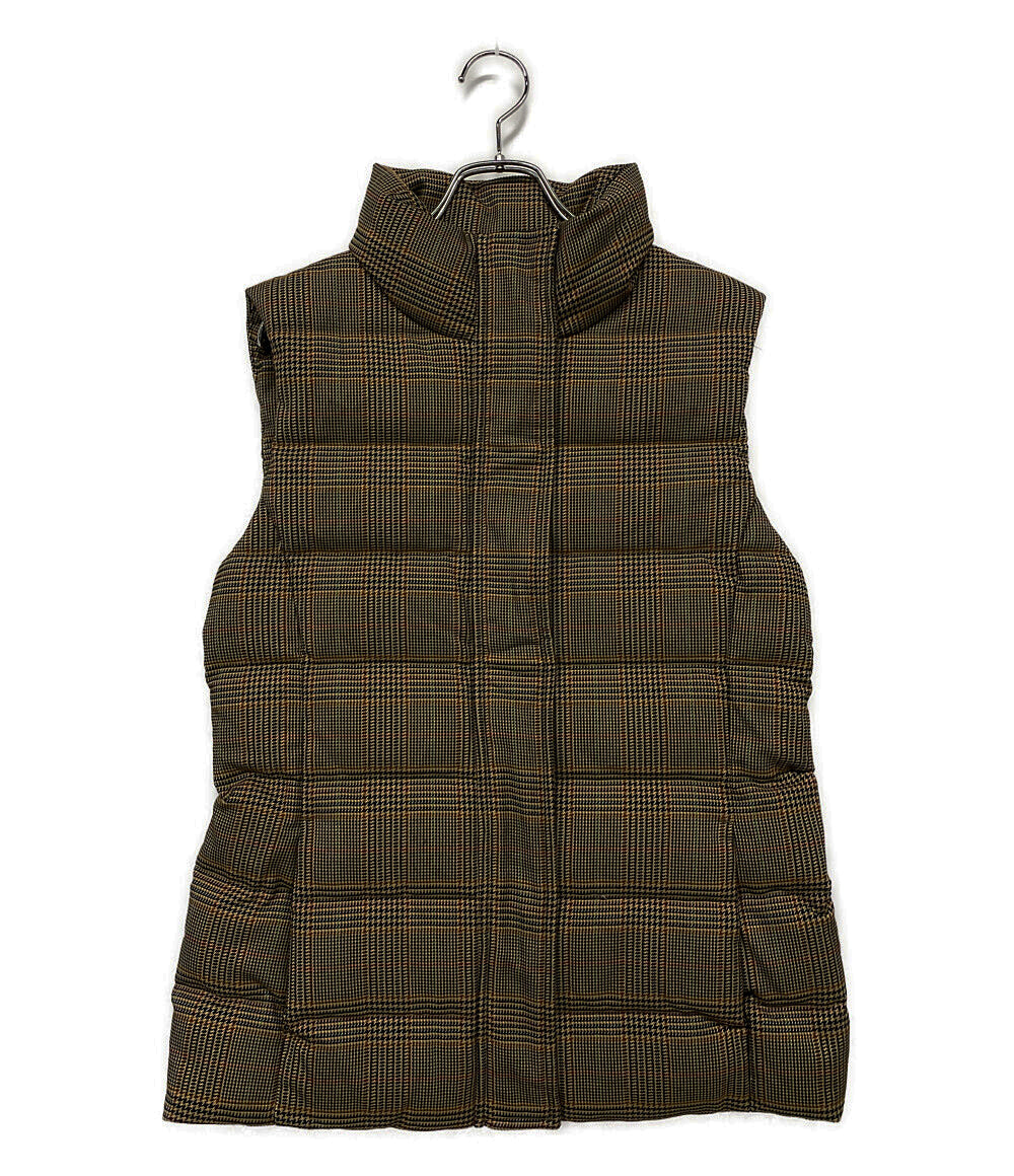 美品 RALPH LAUREN ダウンベスト グレンチェック ブラウン レディース