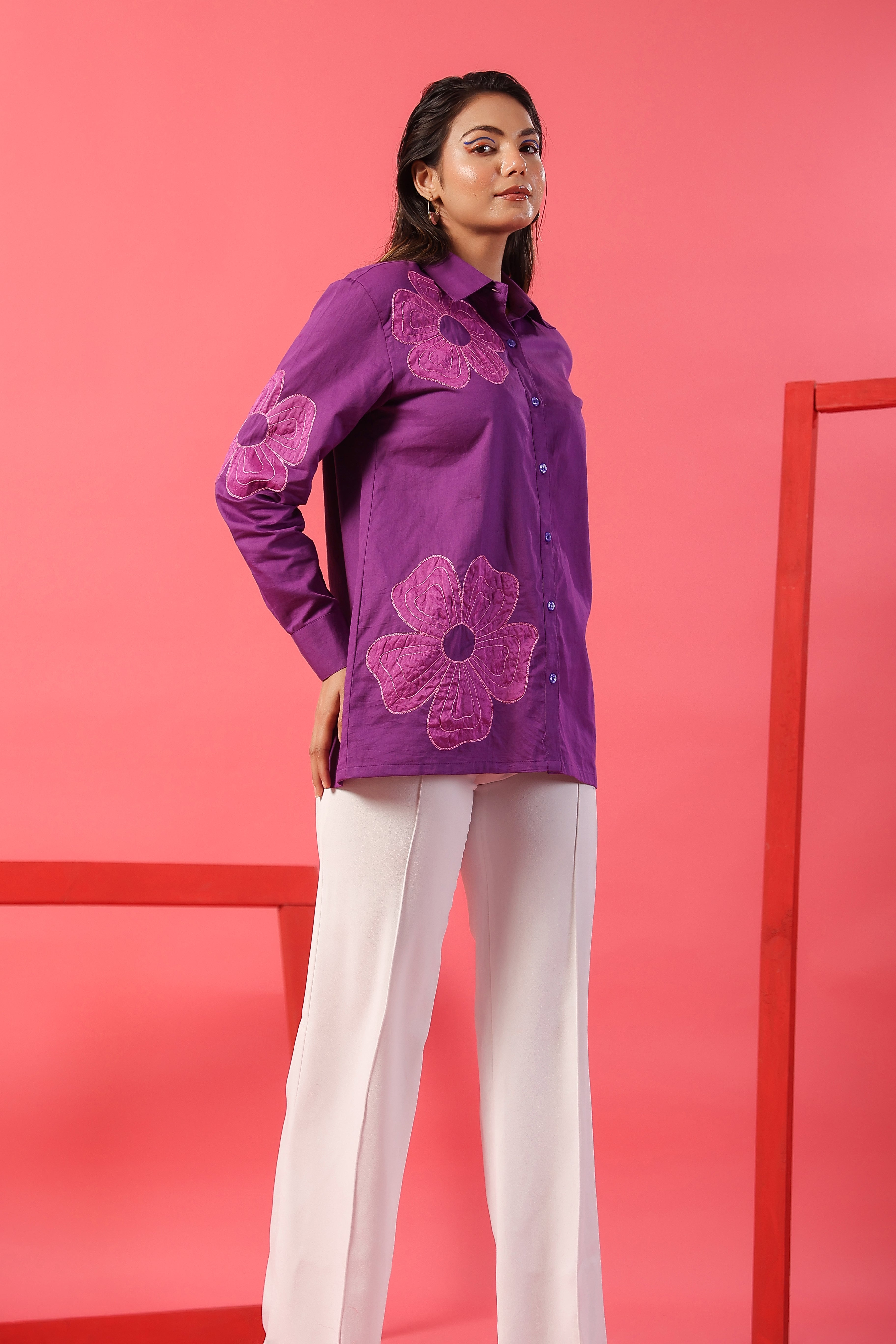 Midnight Blossom Organza Applique Shirt – Ridah Clothing