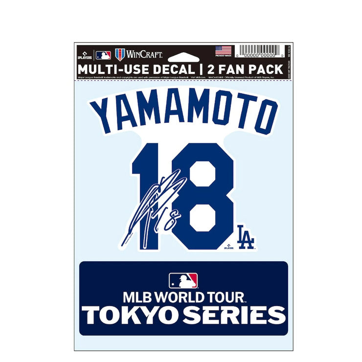 山本由伸 MLB Tokyo Series 2025 ファンデカール ネーム＆ナンバー