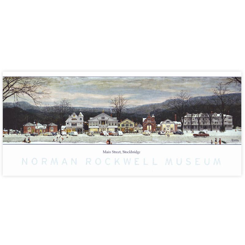 Norman Rockwell Stockbridge Main Street at Christmas Oversize Post