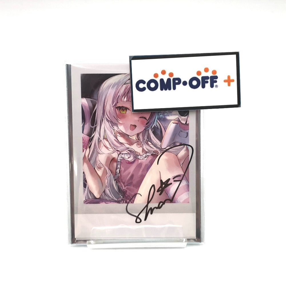 紫咲シオン 直筆サイン入りAmeもち描き下ろしチェキ風ブロマイドカード