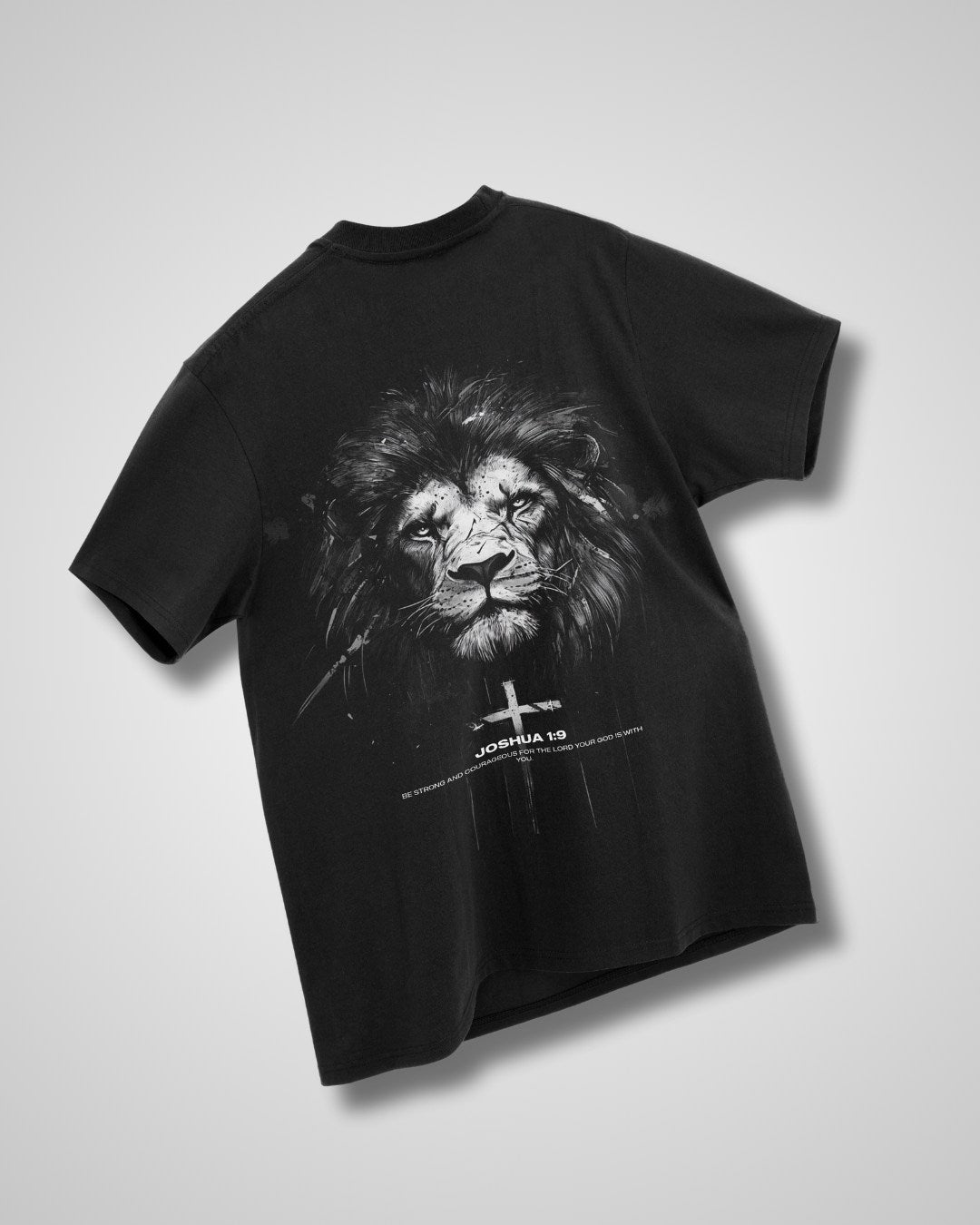 Joshua 1:9 Lion Oversized T-Shirt - SAVD Clothing