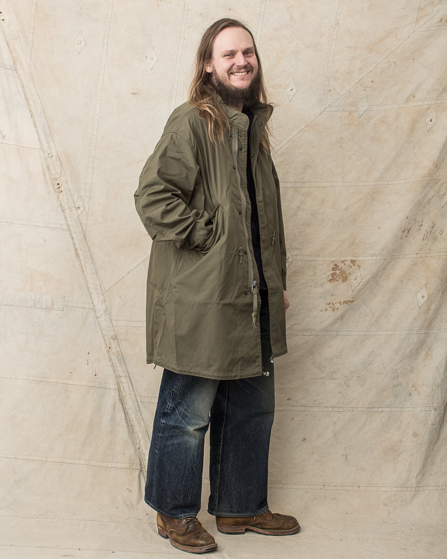 Buzz Rickson's M-65 No Hood Fish Tail Parka Olive BR14719 – Second