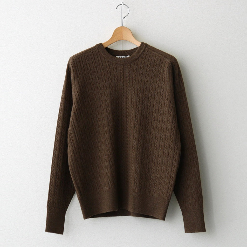 SUPER FINE WOOL ARAN KNIT P/O #BROWN [A25AP02WA] – ciacura
