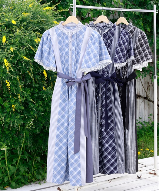 チェック切替パッチワークワンピース 【会員限定価格】 | axes femme
