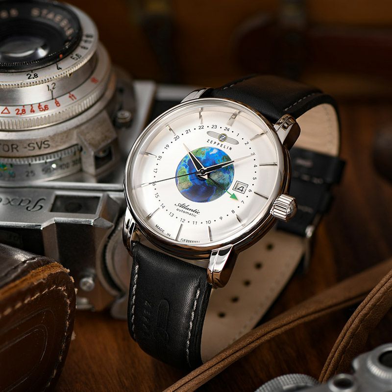 ツェッペリン アトランティック GMT 8468-1 メンズ 自動巻き 機械式 革