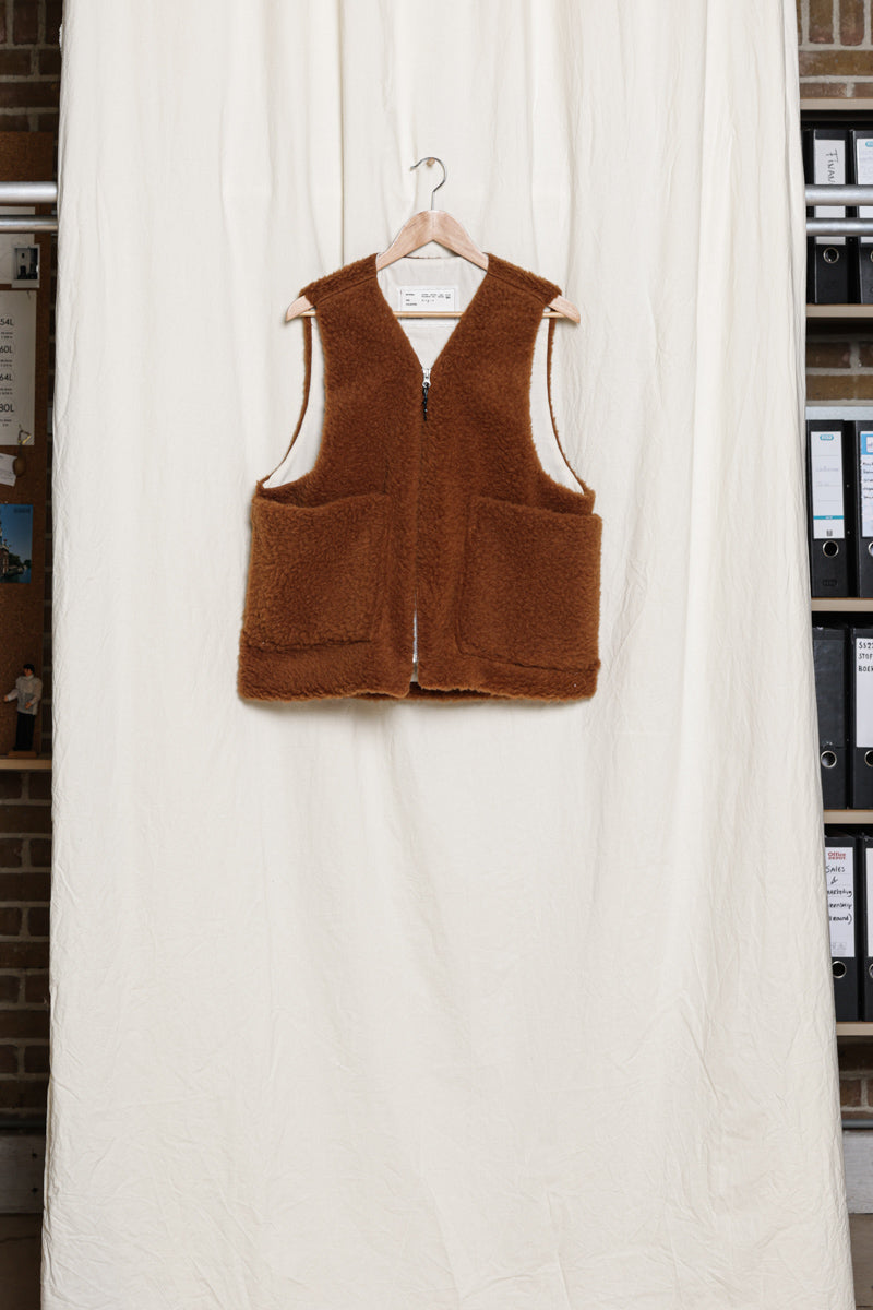 CAMIEL FORTGENS 「CF.16.05.01.02 ZIP VEST WOOL FLEECE BROWN」 – SISTER