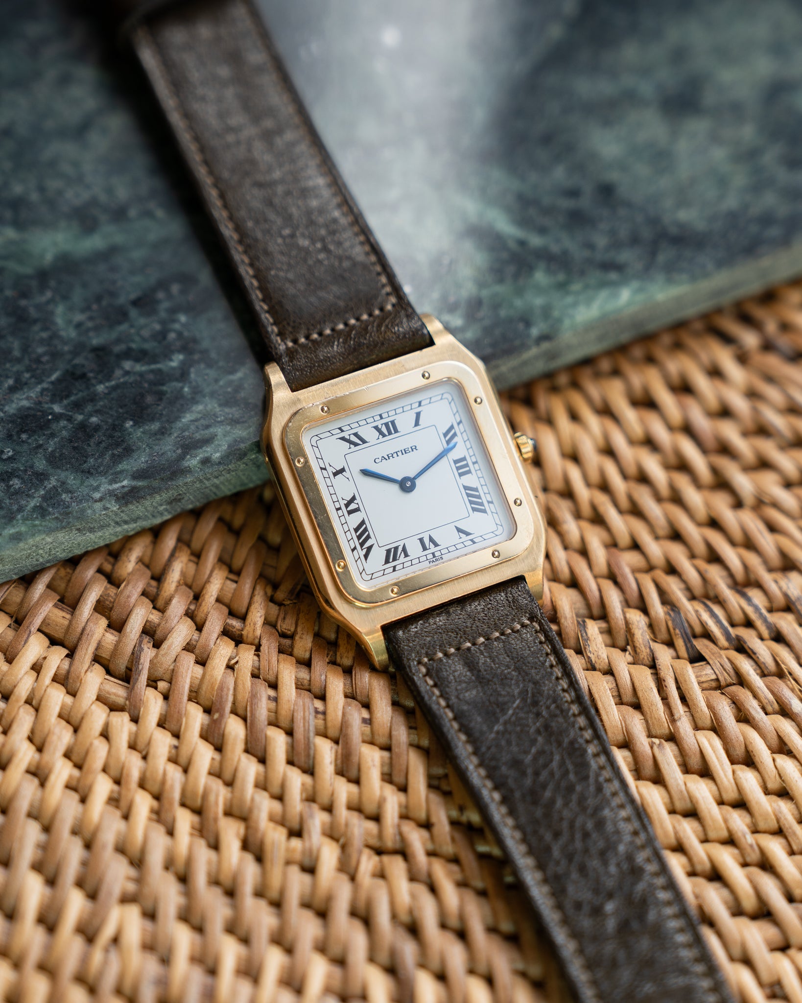 カルティエ サントス デュモン「ウルトラ シン」LM サイズ 18K