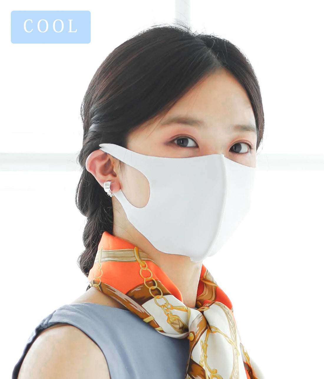日本製】洗える超伸縮さらピタフィットマスクCOOL2枚組（品番M-003