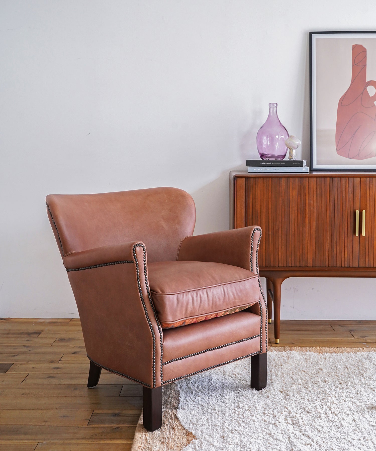 展示品□英国□HALO□プロフェッサーアームチェア□本革＆キリム□1人