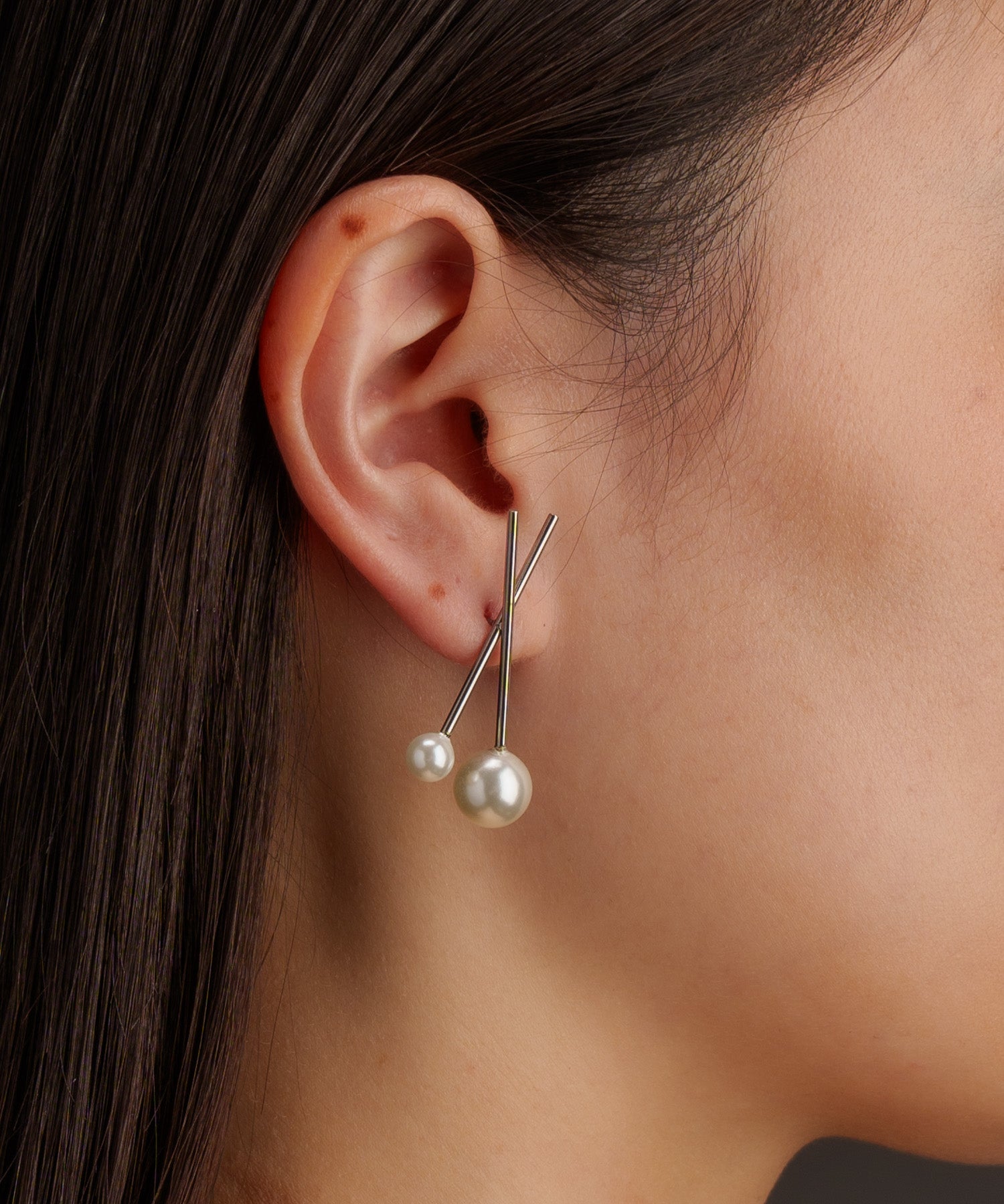 パールライククロスピアス【Silver】 | tok