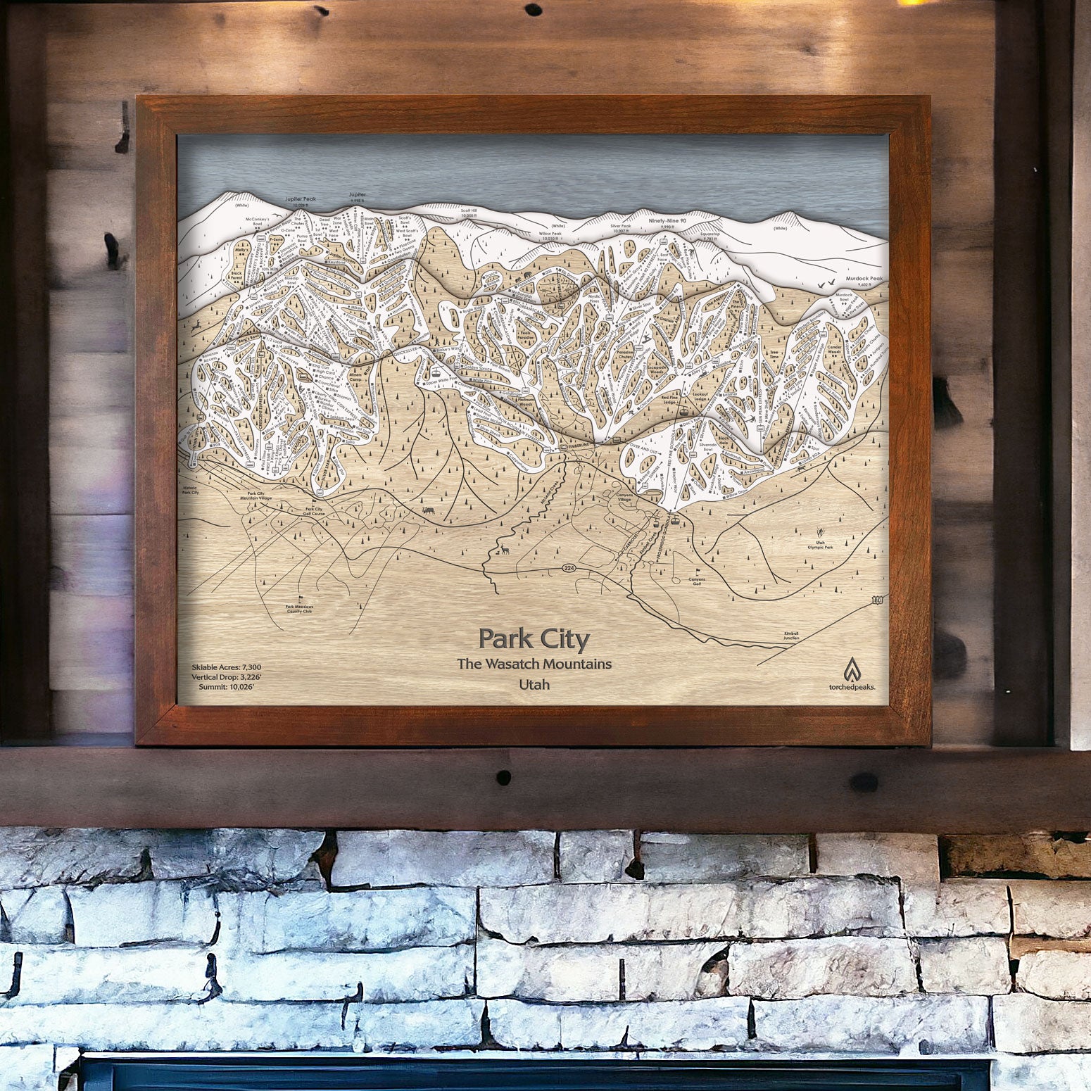 Park City, UT Wood Ski Trail Map | 3D Wood Ski Map