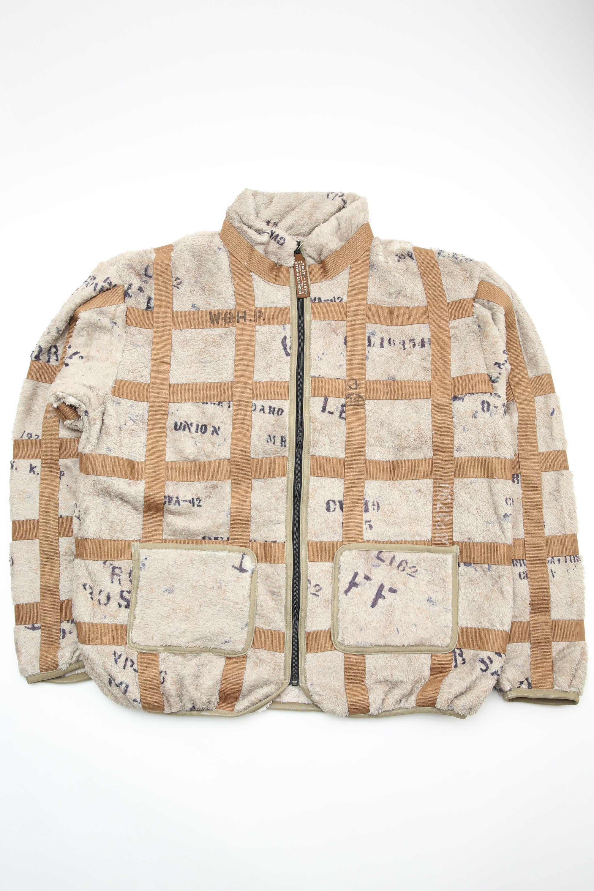 Kapital Fleece PRISONER Craft Tattersall Zip Blouson - Beige