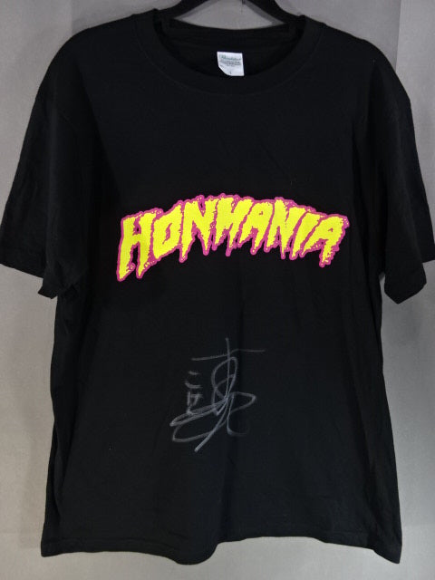 直筆サイン入り】本間朋晃 HONMANIA Tシャツ②(ブラック) – 闘道館
