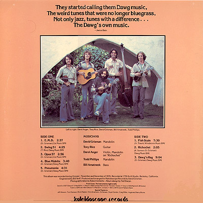 洋楽 D20Q: the David Grisman Quintet The David Grisman Quintet