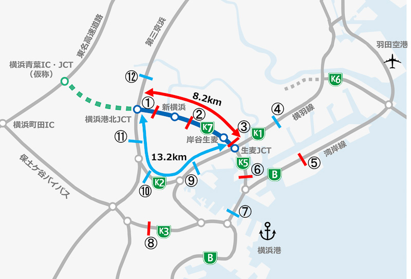 首都高、横浜北線（K7）開通後の利用状況速報を発表。新横浜～羽田空港